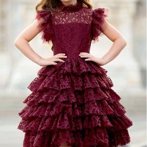 Joyfolie ANOUK PETTICOAT DRESS IN BURGUNDY